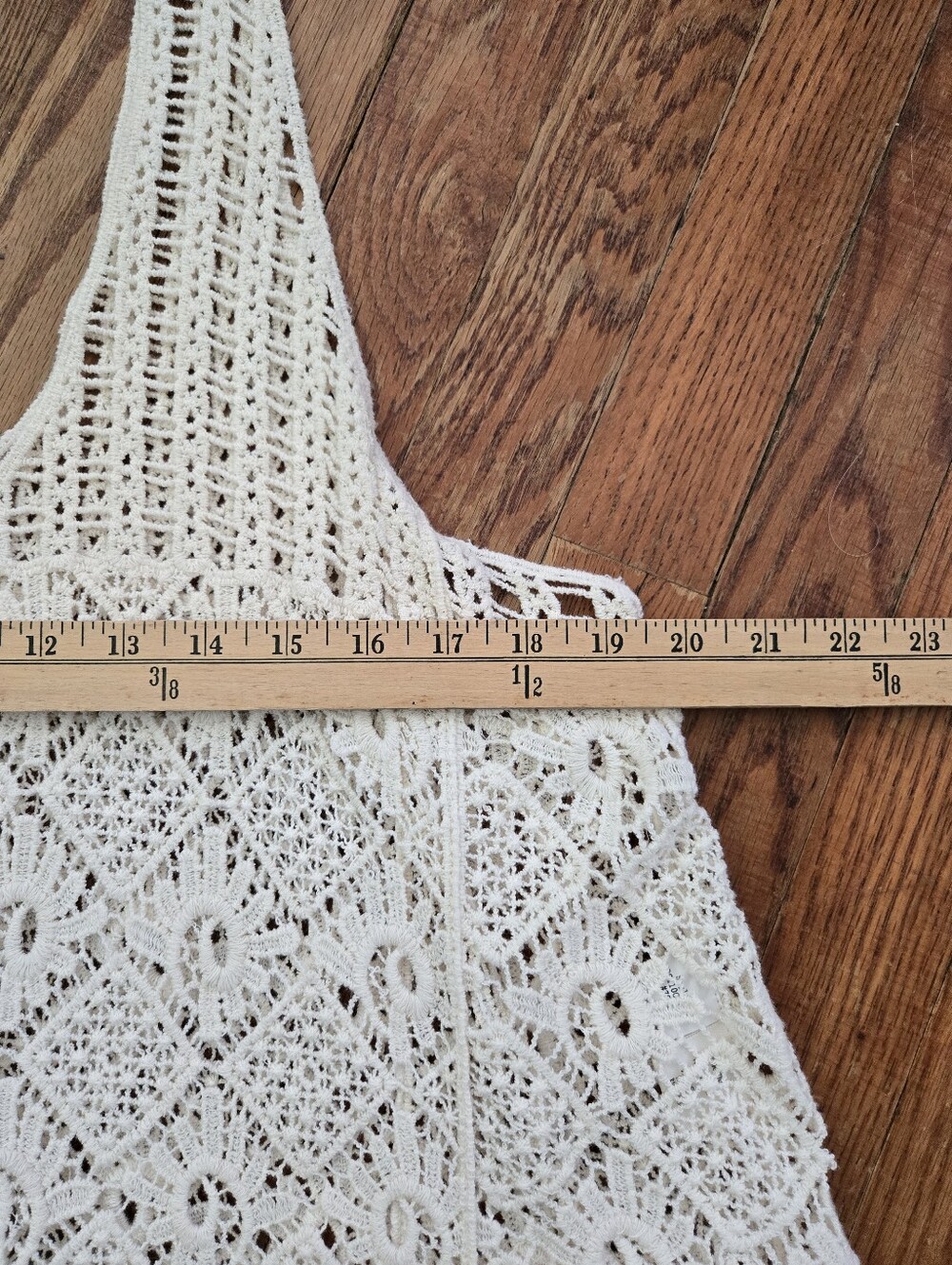 Adiva Crochet Sleeveless Blouse Size XL Cream Festival Boho Feminine Tank Top - Picture 3 of 12